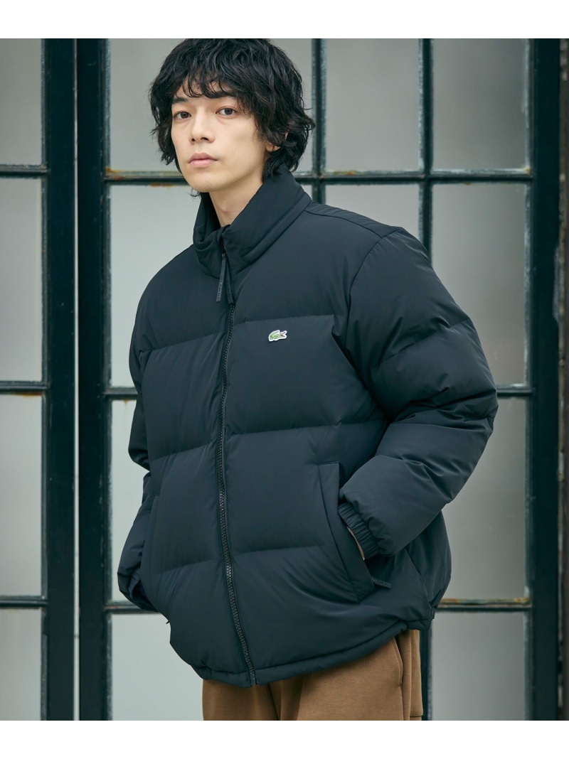 LACOSTE 撥水 防風 テクニカルファブリック ボリュームダウンフーデッドジャケット ラコステ ジャケット・アウター ダウンジャケット・ダウンベスト 黒いこと 赤銅色 緑であること【貨物輸送無料】