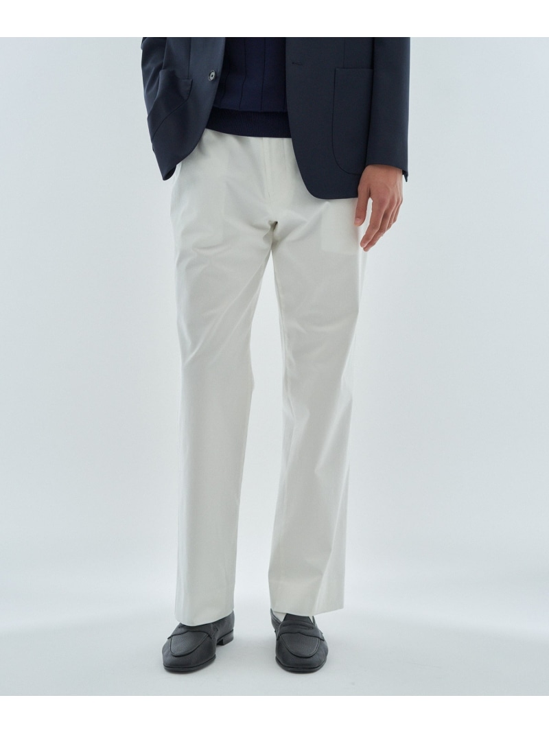 ESTNATION ESTNATION / コットンツイル トラウザーズ エストネーション パンツ スラックス・ドレスパンツ ベージュ ホワイト ネイビー【送料無料】