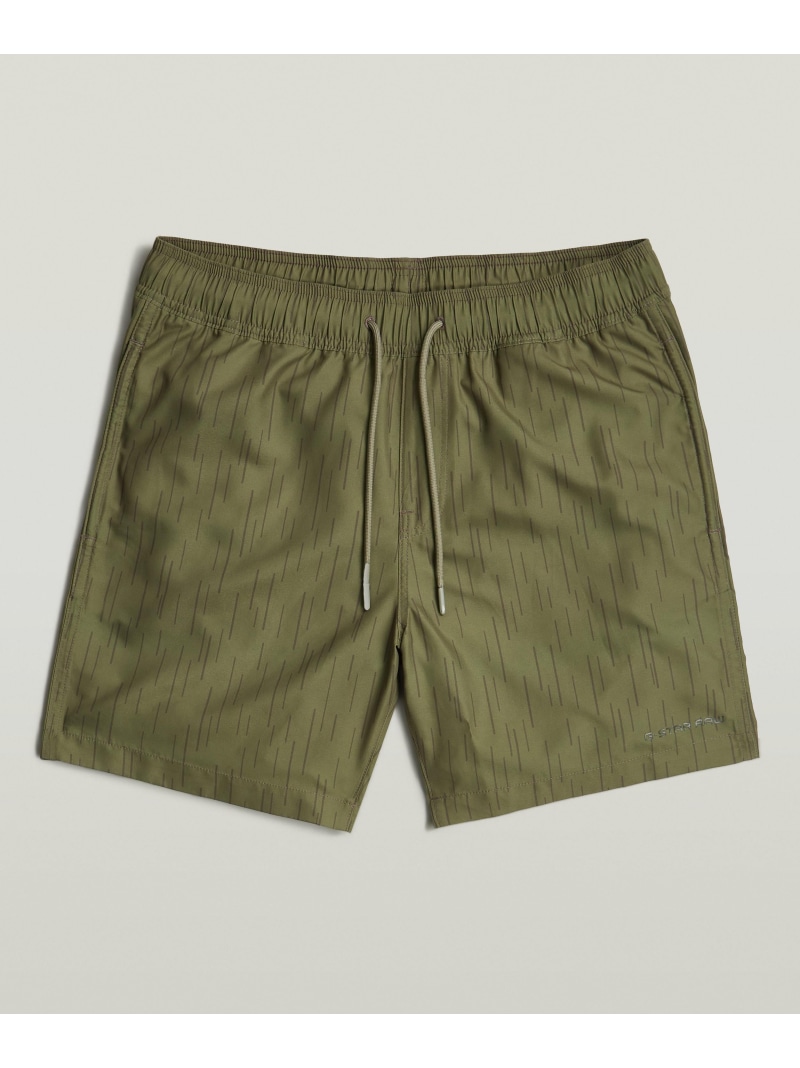 G-Star RAW 【堅苦しさ販売店】DIRIK GRAPHIC SWIMSHORT/水陸両用スイムショートパンツ/家鴨柄 ジースターロゥ 水泳着・スイムグッズ 水泳着 緑であること【貨物輸送無料】