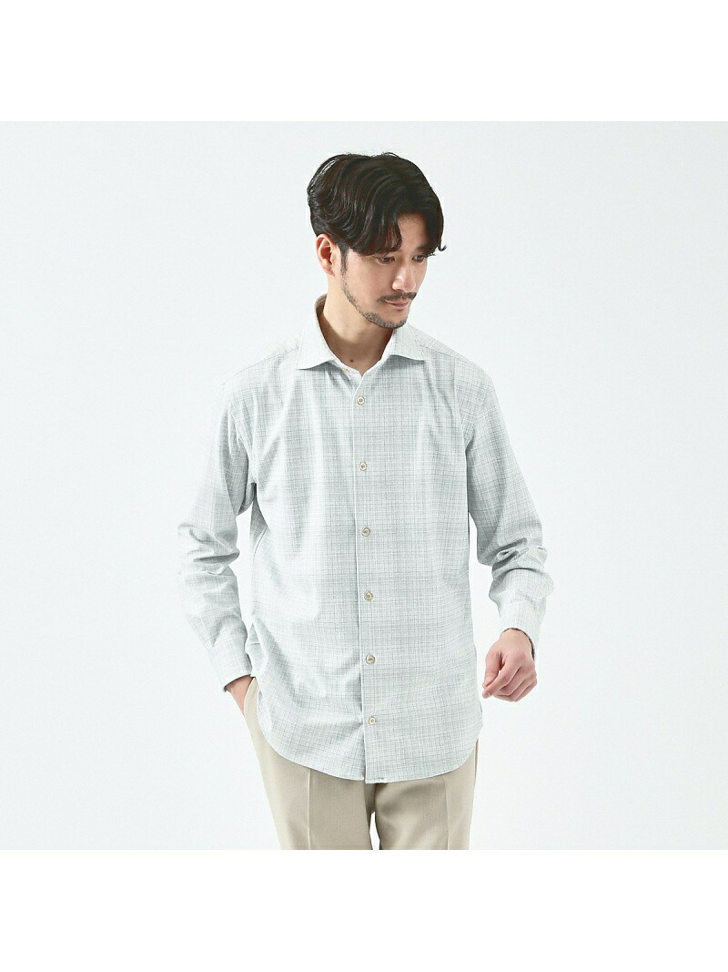 ABAHOUSE LASTWORD 【FLEX SHIRTS】人付き合い冷感 平板照合のしるし 長袖プルオーバー アバハウス トップス プルオーバー・トップ 白いこと 薄墨色 ベージュ【貨物輸送無料】 トップス-カジュアルシャツ