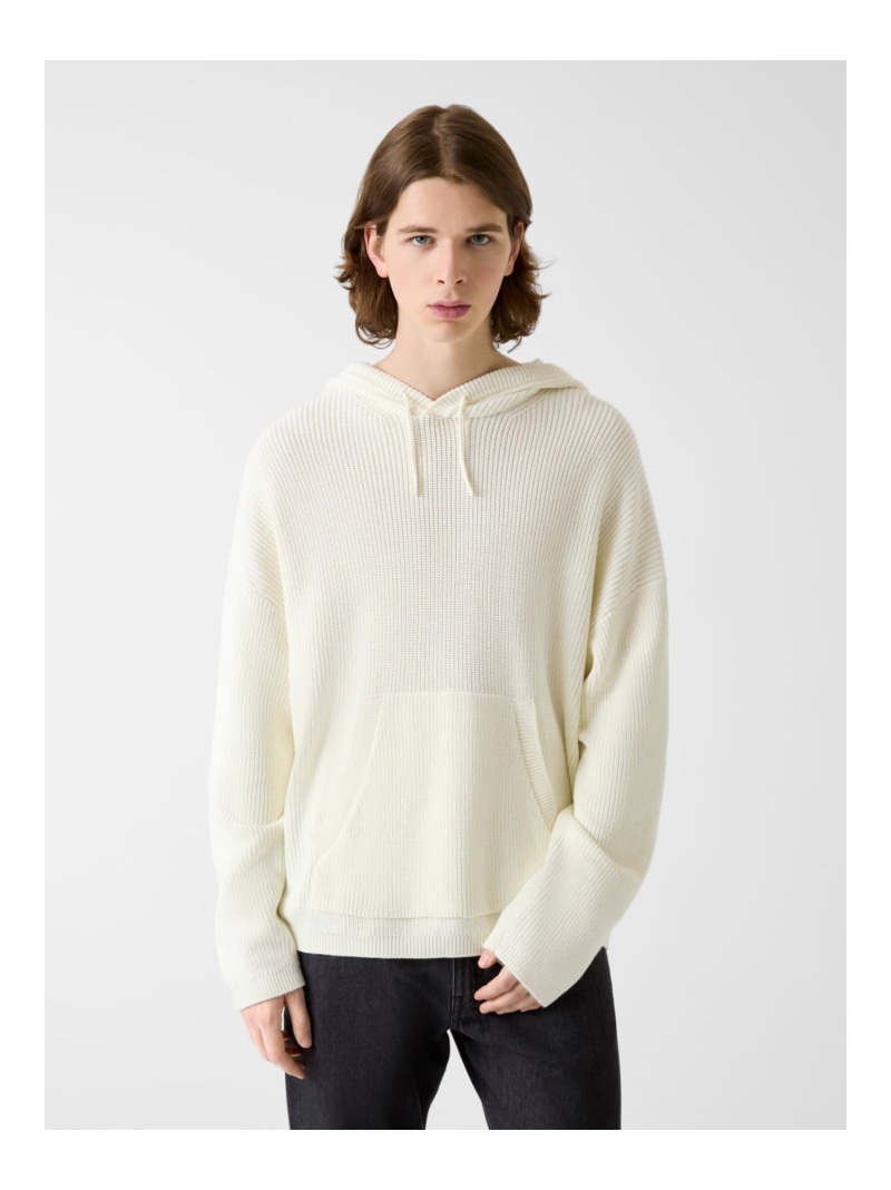 GUESS JEANS GUESS JEANS ニットトップス パーカー (M)Star Hoodie Sweater ゲス トップス パーカー・フーディー ネイビー ホワイト【送料無料】