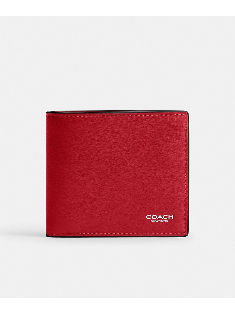 COACH 鋳貨 ウォレット コーチ職 金入れ・合切袋・容れもの 金入れ 赤いこと【貨物輸送無料】