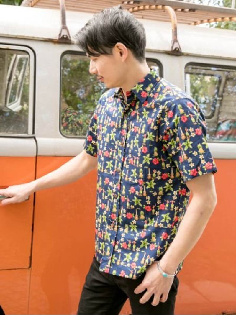 最旬トレンドパンツ Kahiko Twopalmsフラギャルズmen Sアロハシャツ チャイハネ シャツ ブラウス 半袖シャツ ネイビー ホワイト 春のコレクション Qchfoundation Ca
