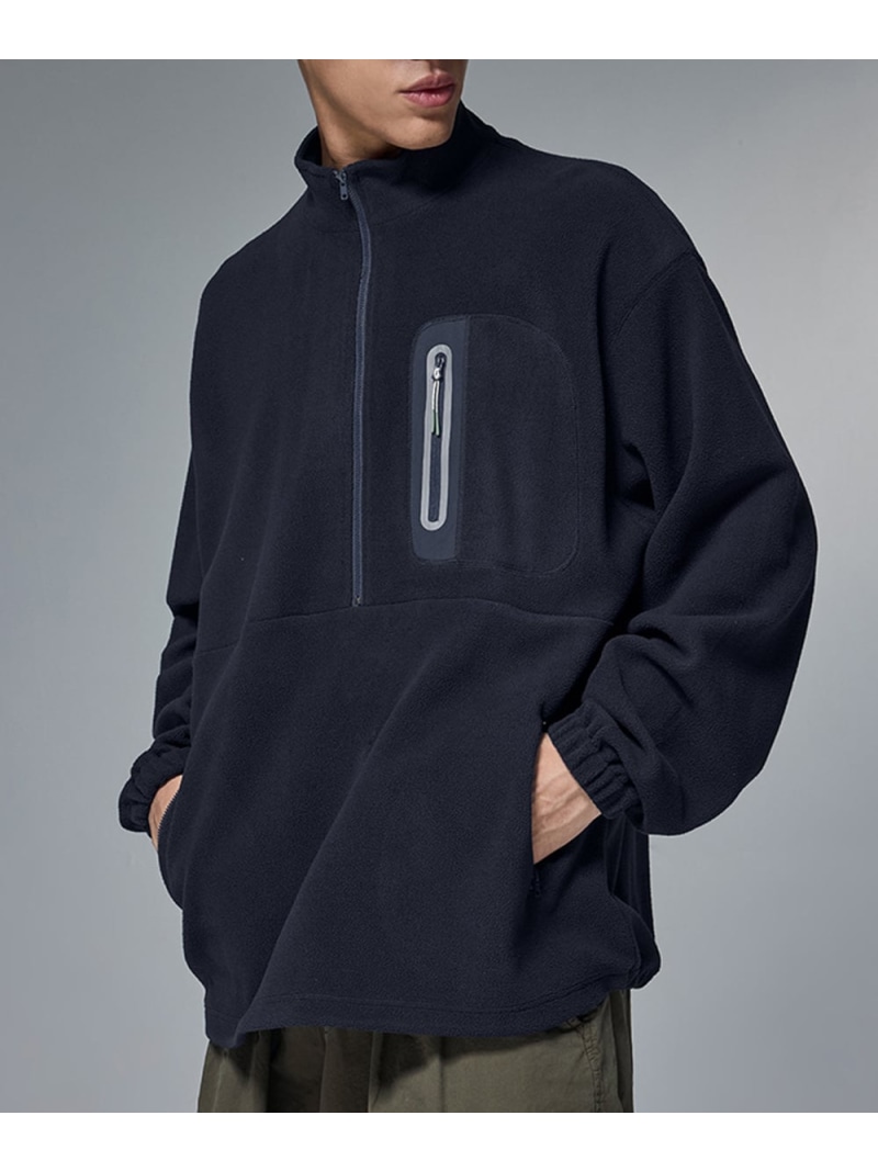 【SALE／20%OFF】R. R./(M)Tech Zip Fleece Loose Jacket レアセル トップス その他のトップス レッド ネイビー【RBA_E】【送料無料】