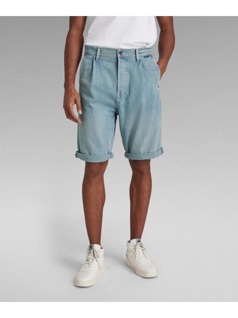 【SALE／30%OFF】G-Star RAW 【堅苦しさ販売店】WORKER CHINO RELAXED SHORTS/リラックスシルエットワイドデニムショートパンツ ジースターロゥ ズボン下 デニム・ジーンズズボン下 青色【RBA_E】【貨物輸送無料】