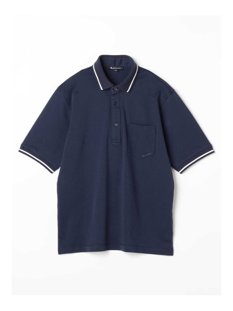 Aquascutum MEN スムースポロ アクアスキュータム トップス カットソー・Tシャツ ネイビー【送料無料】｜ Fashion Men