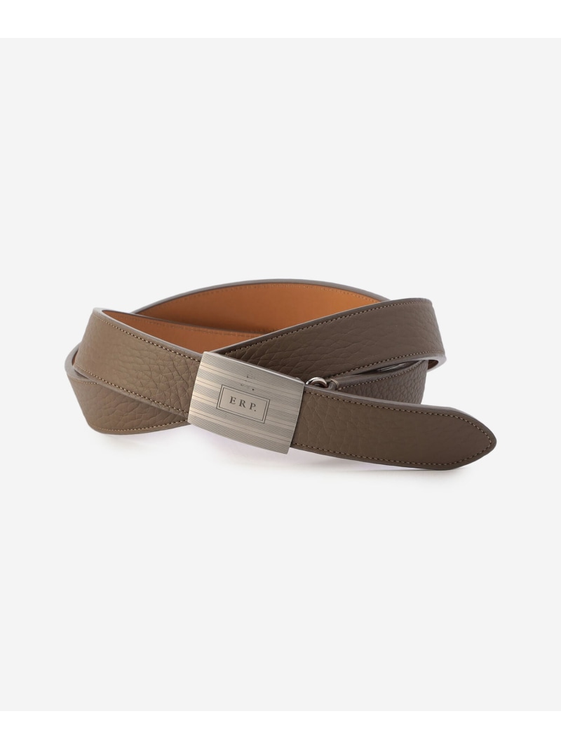 Bshop ERP.｜＜別注＞ART-DECO INITIAL BUCKLE BELT. UNISEX 主教 流行り物雑貨 胴締め 黒いこと 赤銅色【貨物輸送無料】