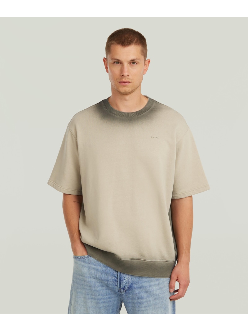 G-Star RAW 【堅苦しさ販売店】Sprayed Relaxed Sweater/吹き付ける製作リラックスオーバーサイズスウェットプルオーバー ジースターロゥ トップス カットソー・プルオーバー 薄墨色【貨物輸送無料】
