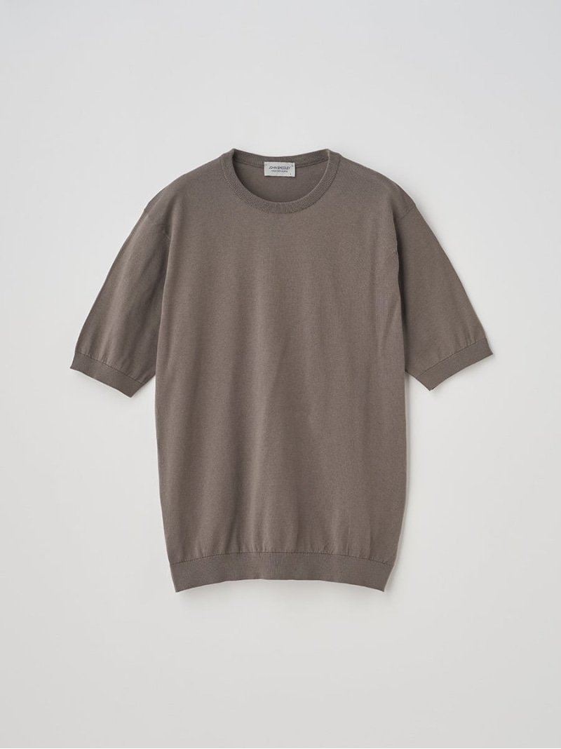 【SALE／20%OFF】JOHN SMEDLEY 半袖綿織物編み物プルオーバー ｜ KIELL ｜ 30G MODERN FIT ジョンスメドレー トップス 編み物 ベージュ【RBA_E】【貨物輸送無料】