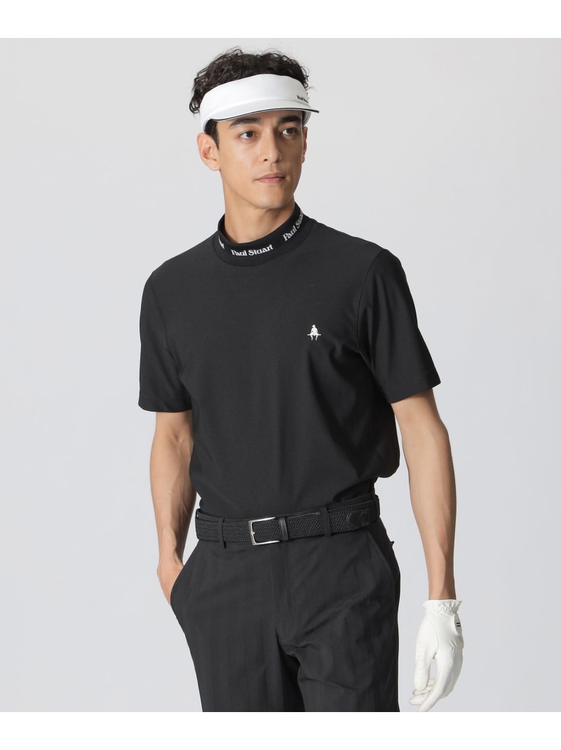 Paul Stuart 【GOLF Men's/吸水速乾/UVカット】半袖モックネックTシャツ(GOLF) ポール・スチュアート トップス カットソー・Tシャツ ブラック パープル ネイビー ホワイト【送料無料】