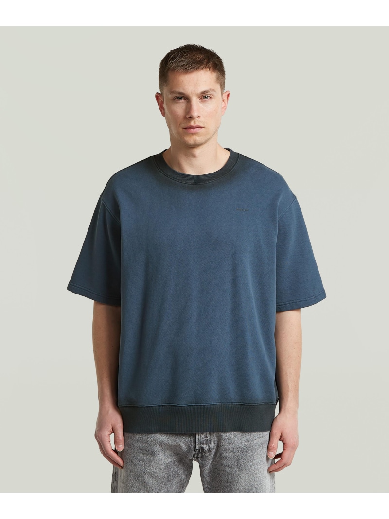 G-Star RAW 【堅苦しさ販売店】Sprayed Relaxed Sweater/吹き付ける製作リラックスオーバーサイズスウェットプルオーバー ジースターロゥ トップス カットソー・プルオーバー 青み【貨物輸送無料】