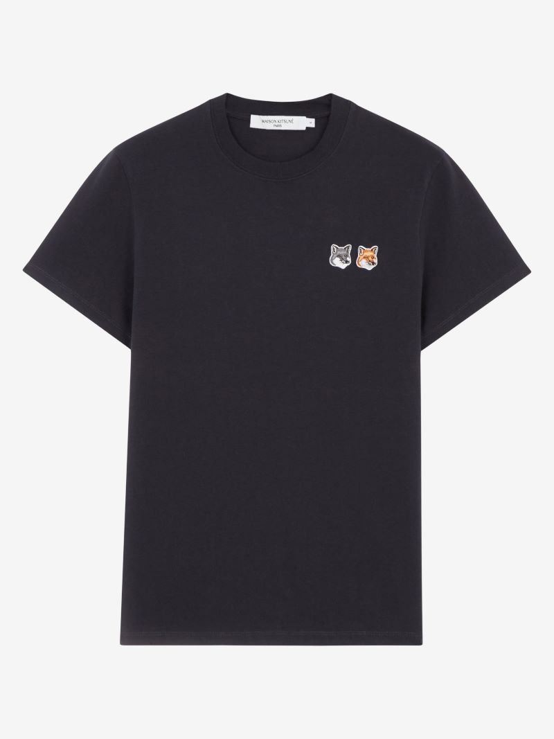 Maison Kitsune TEE-SHIRT DOUBLE FOX HEAD PATCH メゾン キツネ トップス カットソー・Tシャツ ホワイト ネイビー【送料無料】| Fashion Men