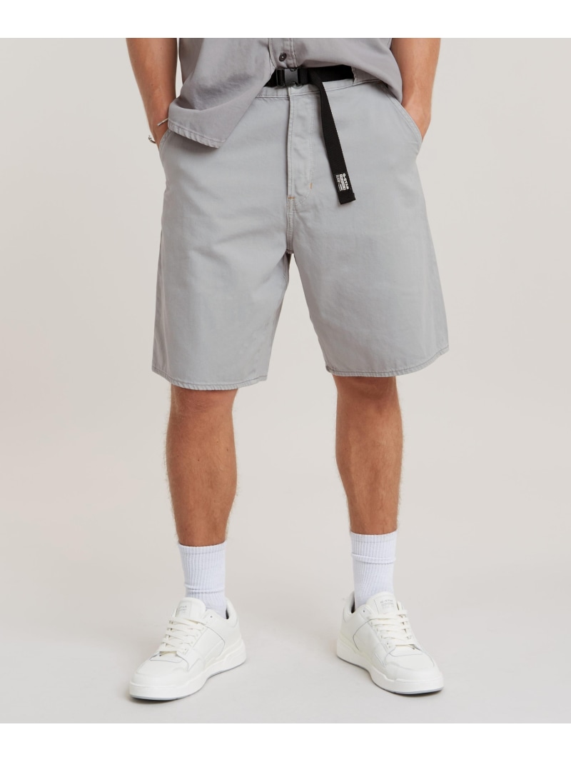 【SALE／30%OFF】G-Star RAW 【堅苦しさ販売店】TRAVAIL SHORT/ルーズワイドカラーデニムショートパンツ ジースターロゥ ズボン下 余分の物のズボン下 薄墨色【RBA_E】【貨物輸送無料】