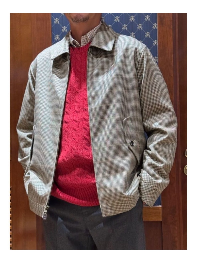 【SALE／20%OFF】BROOKS BROTHERS ウール ガンクラブチェック ジップブルゾン ブルックス ブラザーズ ジャケット・アウター ブルゾン・ジャンパー ブラウン【RBA_E】【送料無料】