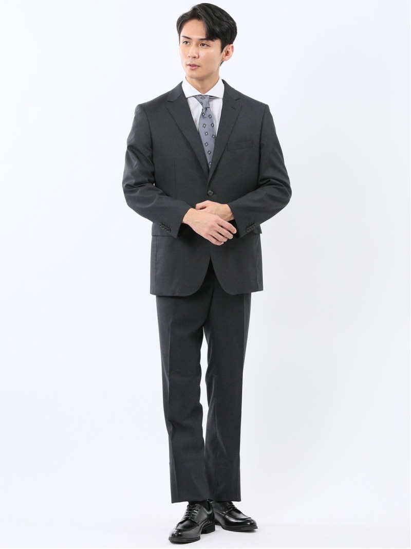 【SALE／13%OFF】TAKA-Q ストレッチウォッシャブル レギュラーフィット 2ボタン2ピーススーツ チェック黒 タカキュー スーツ・フォーマル セットアップスーツ【RBA_E】【送料無料】