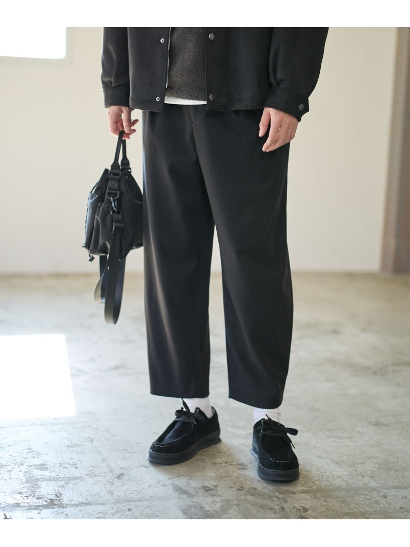 【SALE／40%OFF】BAYFLOW [セットアップ可]ウールライクワイドトラウザー【ストレッチ】 ベイフロー トップス その他のトップス ブラウン ブラック【RBA_E】【送料無料】