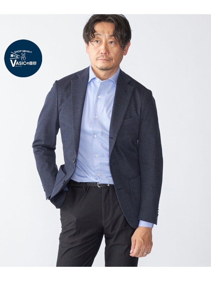 【SALE／30%OFF】SHIPS MEN SHIPS: カネマサファブリック ジャージー プリント ハウンドトゥース ジャケット シップス ジャケット・アウター テーラードジャケット・ブレザー【RBA_E】【送料無料】