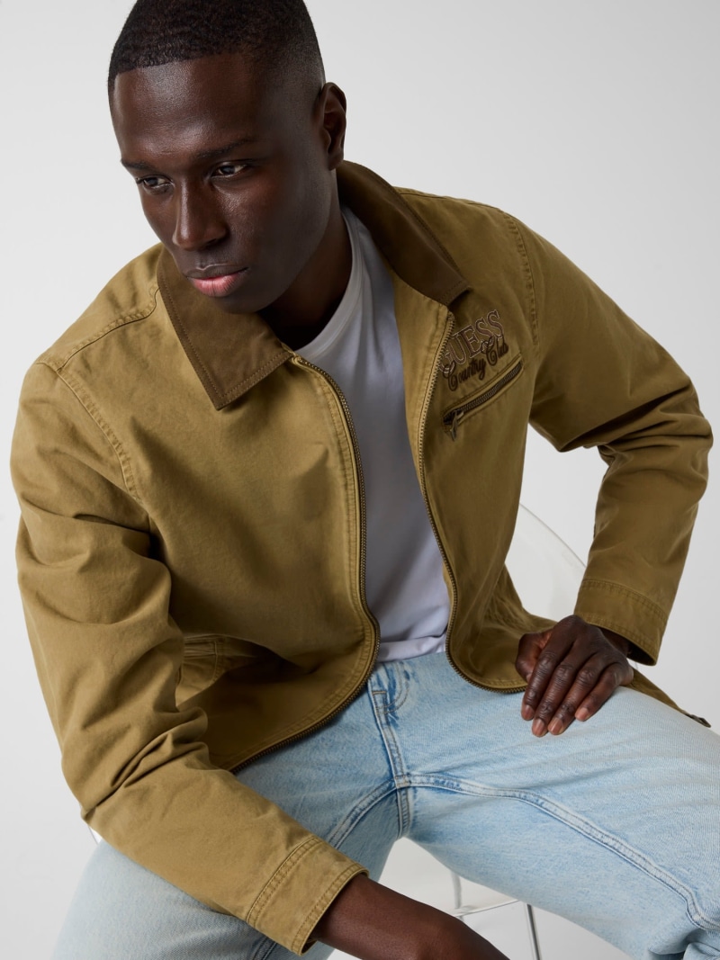 GUESS GUESS/(M)WASHED Cotton Jacket 上衣 上衣 ゲス ジャケット・アウター 上衣・前掛け ベージュ【貨物輸送無料】