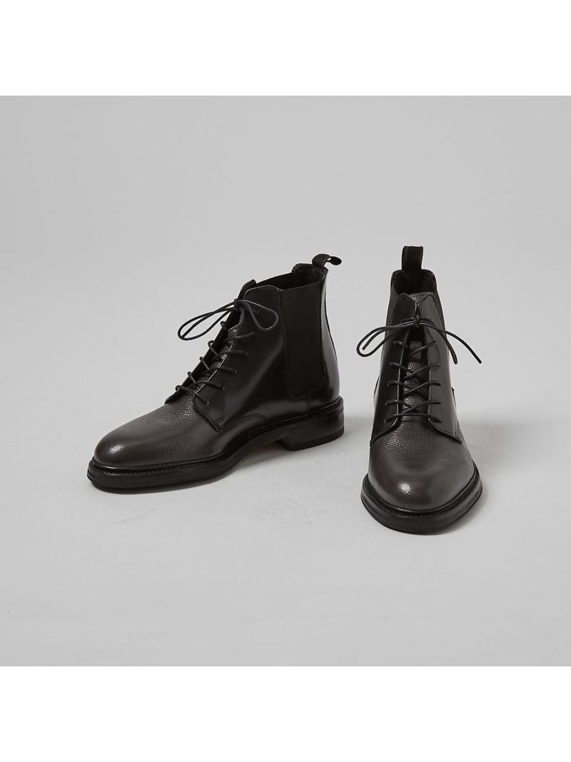 【SALE／50%OFF】alfredoBANNISTER グッドイヤー製法 レースアップ サイドゴア 6ホール プレーントゥ ダービー ブ アルフレッド・バニスター シューズ・靴 ブーツ グレー ブラウン ブラック【RBA_E】【送料無料】