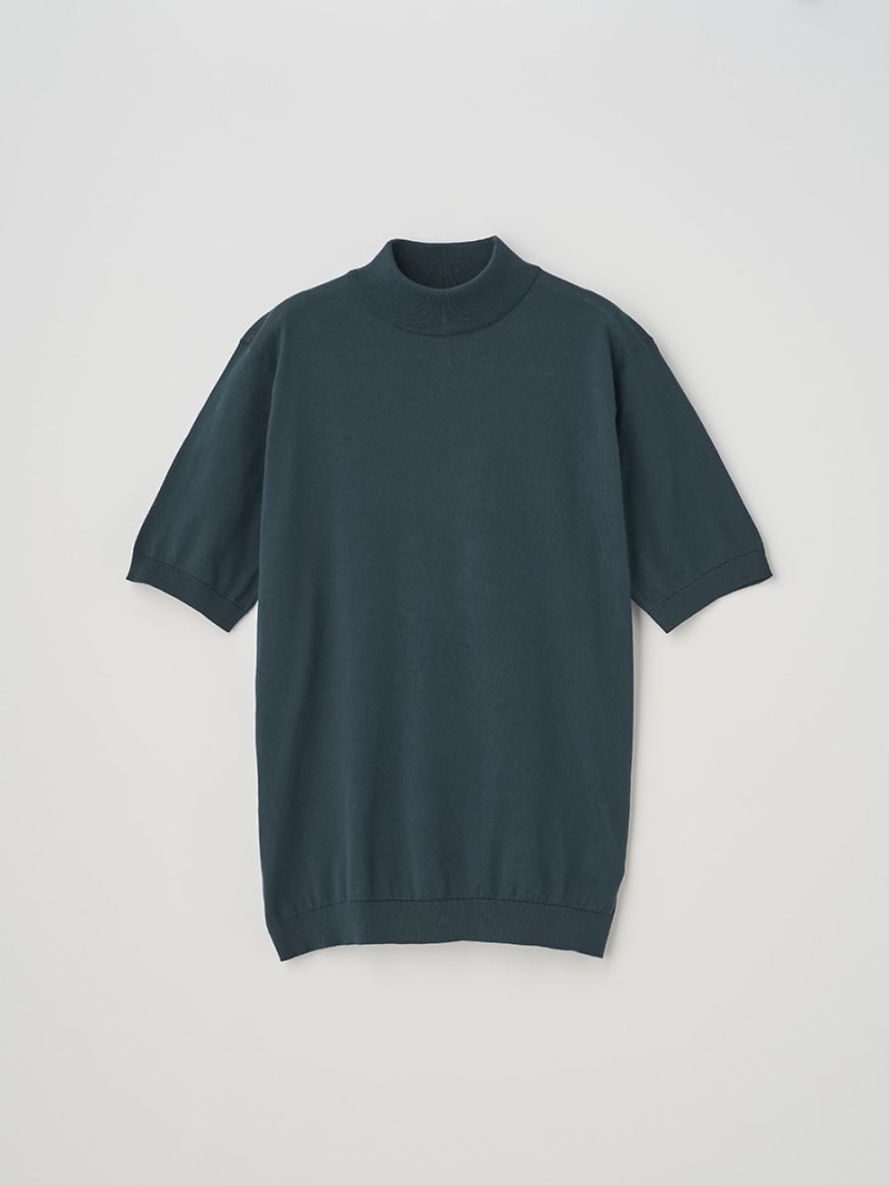 【SALE／20%OFF】JOHN SMEDLEY モックネック半袖綿織物編み物プルオーバー ｜ ARBER ｜ 30G MODERN FIT ジョンスメドレー トップス 編み物【RBA_E】【貨物輸送無料】