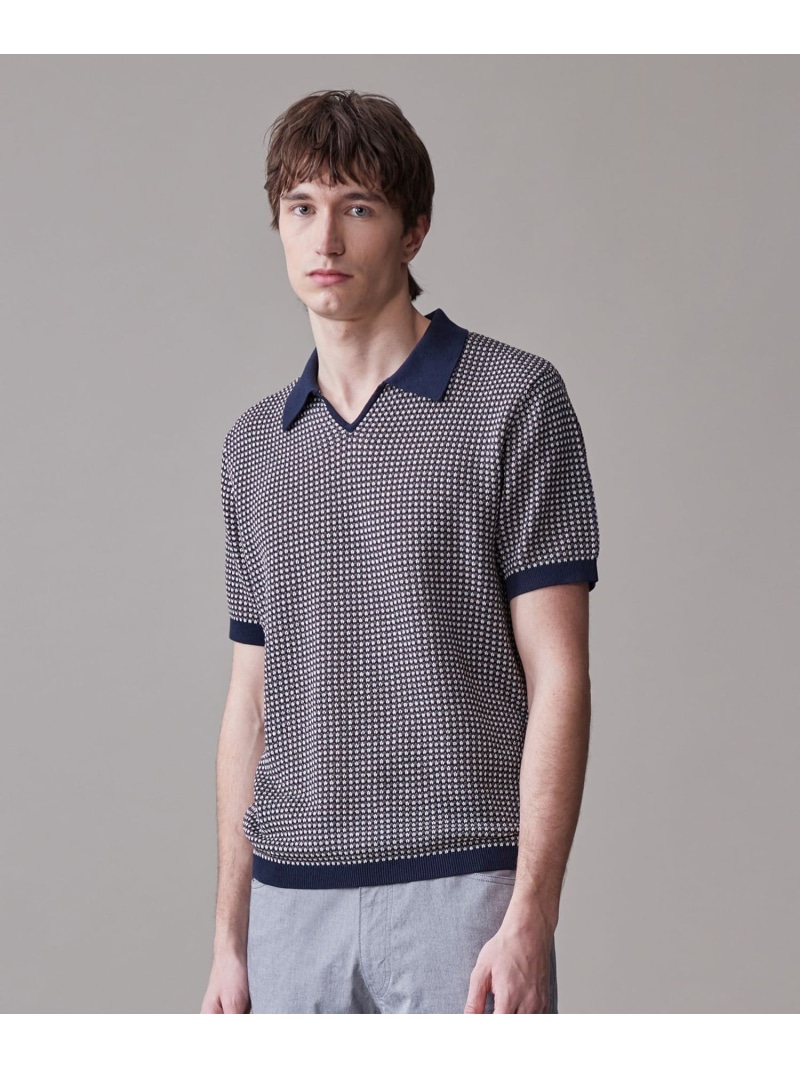 【SALE/20%OFF】J.PRESS 【HTBRID LINEN】スキッパーニット ポロシャツ ジェイプレス トップス ポロシャツ ネイビー ベージュ【RBA_E】【送料無料】| Fashion Men