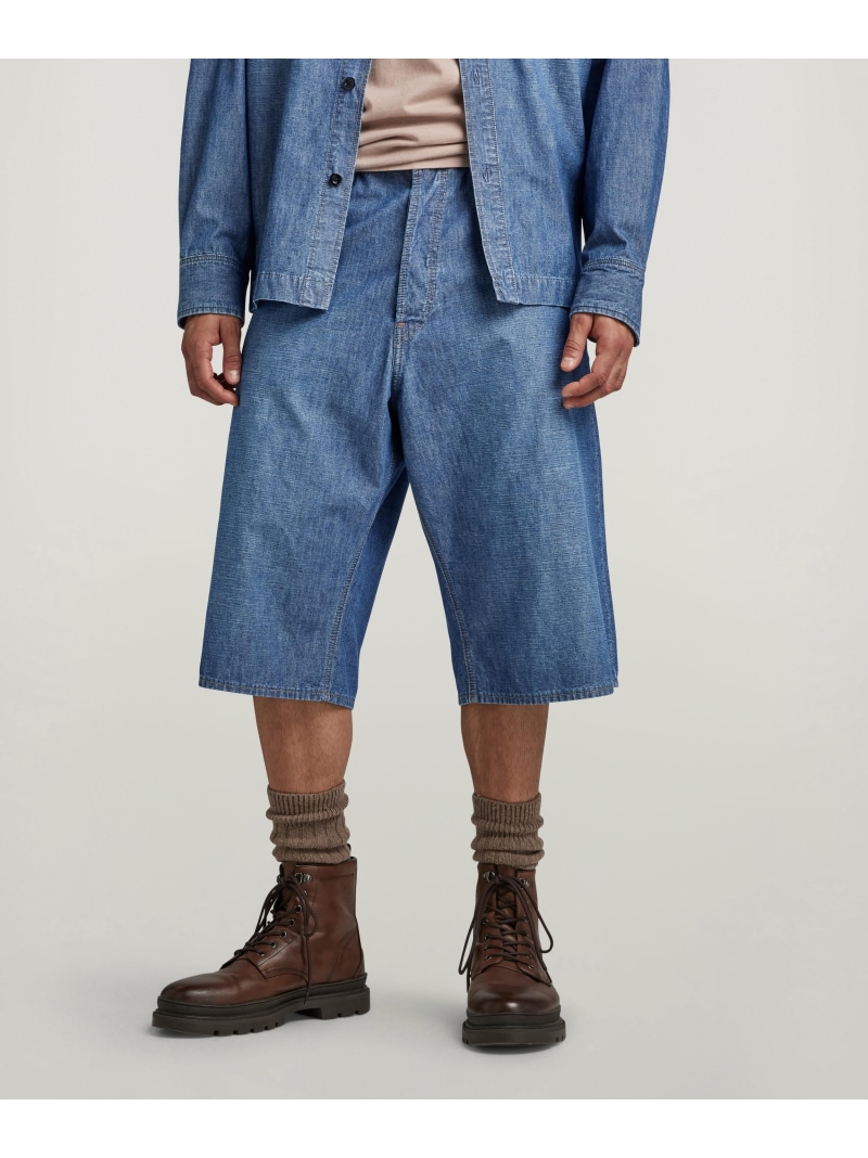 【SALE／30%OFF】G-Star RAW 【公式ショップ】BAM SHORTS/シャンブレーワイドデニムショートパンツ ジースターロゥ パンツ ジーンズ・デニムパンツ ブルー【RBA_E】【送料無料】