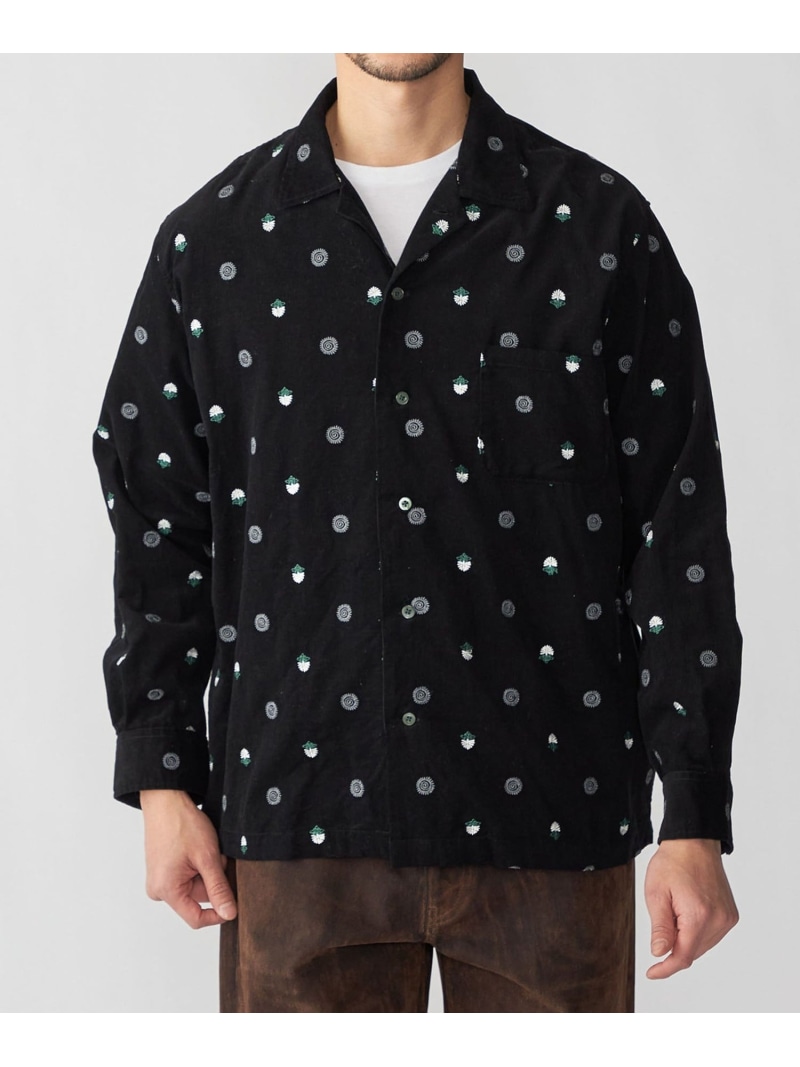 SHIPS MEN BENCH MARKING SHIRTS: 刺繍シャツ シップス トップス シャツ・ブラウス ベージュ ブラック【送料無料】