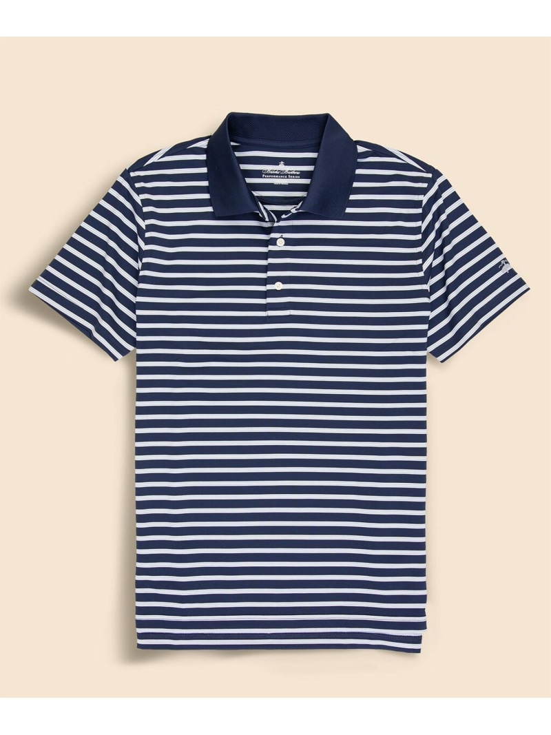 【SALE/30%OFF】BROOKS BROTHERS Performance Series ポリエステルブレンド ストレッチジャージー BB#1ストライプ ゴルフポロシャツ ブルックス ブラザーズ トップス ポロシャツ ブルー ホワイト ネイビー【RBA_E】【送料無料】| Fashion Men