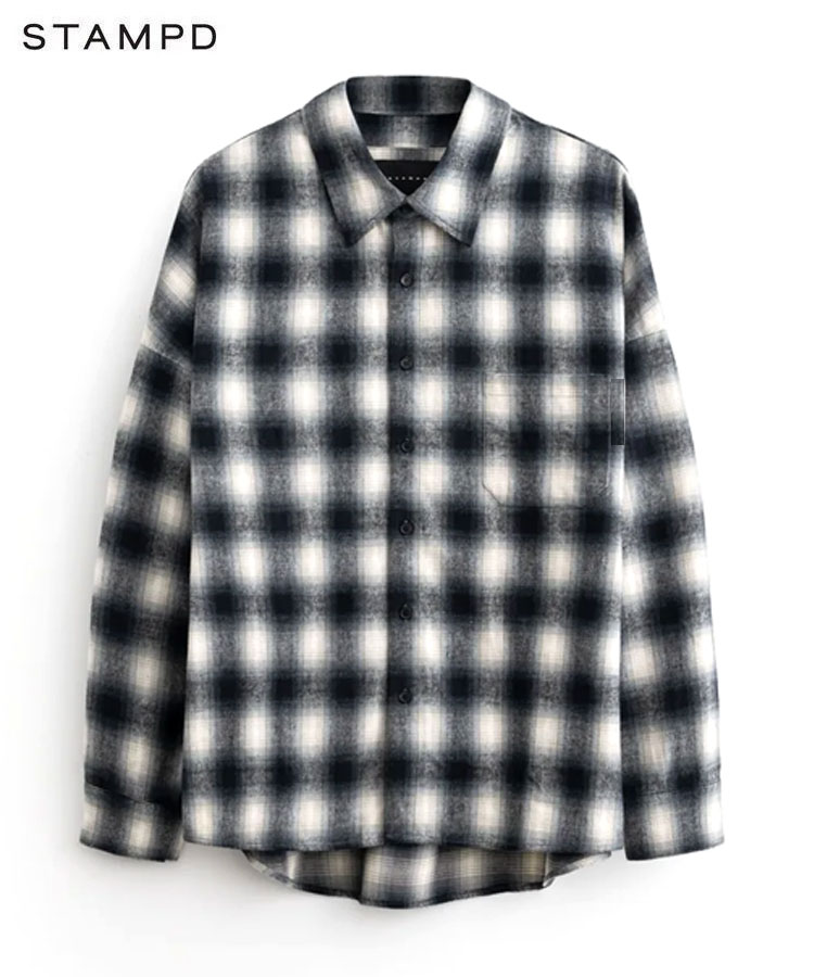 スタンプド オンブレチェックシャツ ブラック Lサイズ 楽天市場】STAMPD スタンプド メンズ シャツ OVERSIZED PLAID
