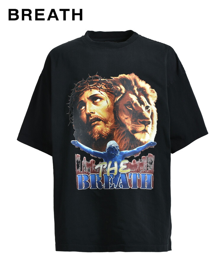 【対象商品50%OFFクーポン】BREATH ブレス メンズ Tシャツ ZION LOGO TEE ブラック BR25SS-C5014 BADHOP バッドホップ トップス クルーネック プリント ヒップホップ レディース ユニセックス