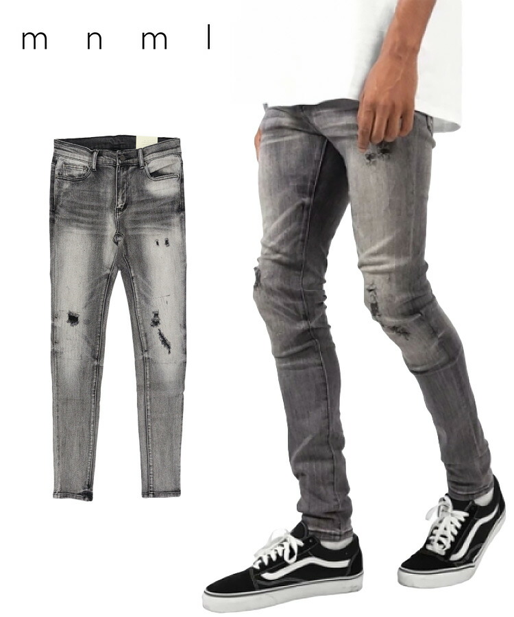 楽天市場】mnml ミニマル メンズ パンツ X145 STRETCH DENIM [I