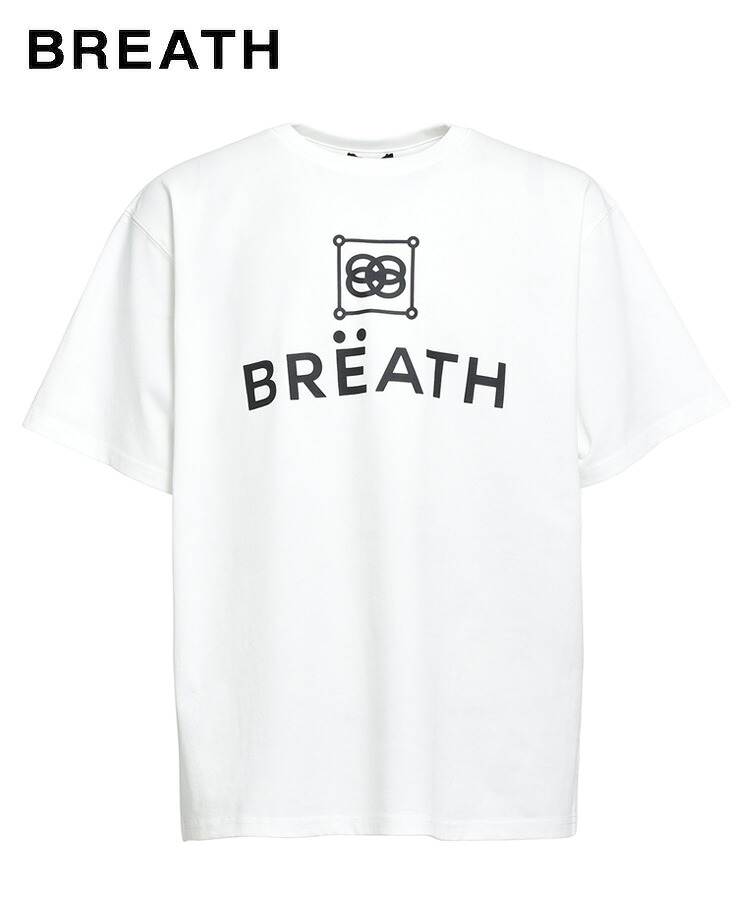 BREATH ブレス メンズ Tシャツ CREST LOGO TEE ホワイト BR25SS-C5030 BADHOP バッドホップ トップス クルーネック プリント ヒップホップ レディース ユニセックス｜STYLISE（スタイライズ）
