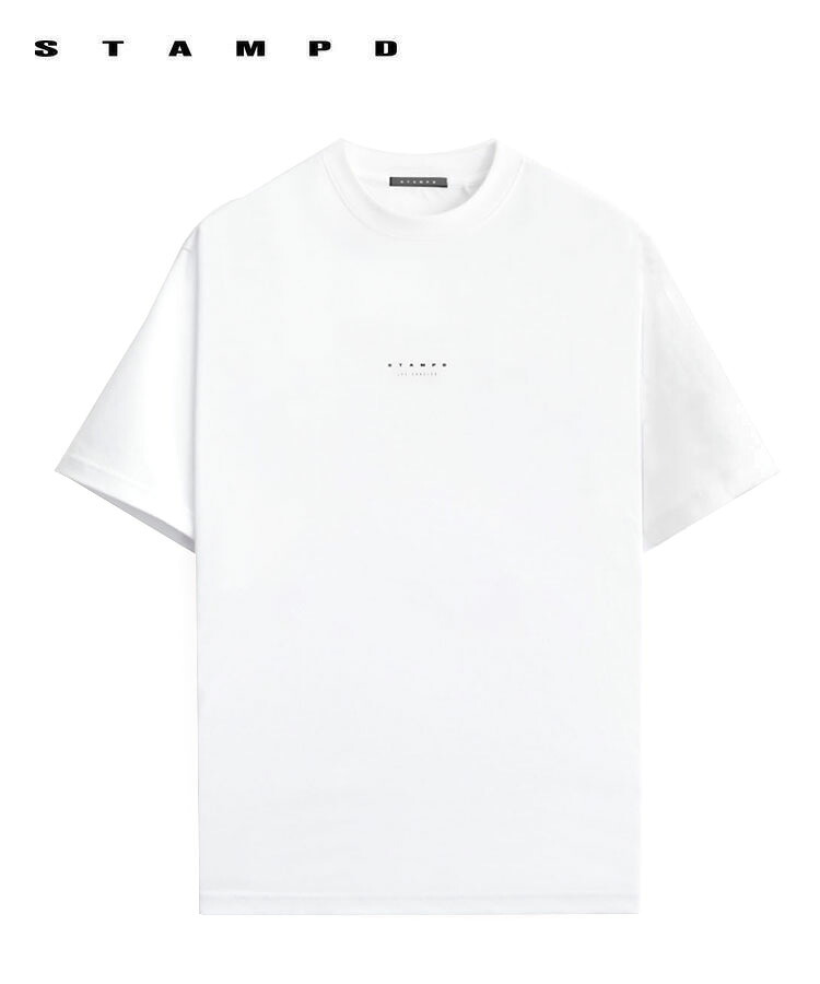 【対象商品60%OFFクーポン】STAMPD スタンプド メンズ Tシャツ TAMPD LA STACK LOGO RELAXED TEE ホワイト SLA-M3974TE トップス クルーネック プリント ロゴ 半袖 シンプル レディース ユニセックス