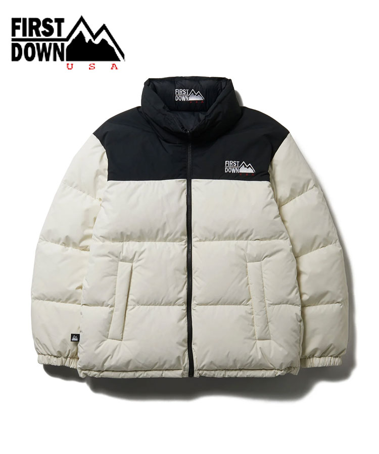 ファーストダウン　ダウンジャケット　XL　ホワイト　F142500　バブルダウン ファーストダウン FIRST DOWN リバーシブル ダウンジャケット REVERSIBLE BUBBLE DOWN JACKET MICROFT  F342500C ホワイト 白 WHITE ブラック 黒 BLACK