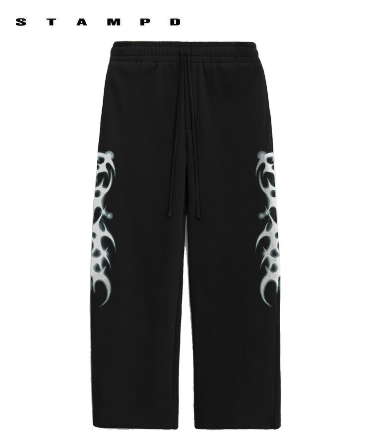 【60%OFFクーポン対象商品】STAMPD スタンプド メンズ パンツ S.DAIMON SWEATPANT 01 ブラック SLA-M4103SP RYOTA DAIMON コラボ ボトムス スウェットパンツ プリント ロゴ フレンチテリー｜STYLISE（スタイライズ）