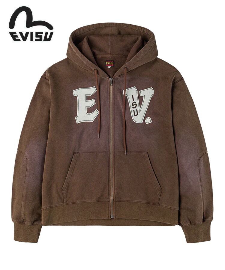 evisu エビス パーカー 中古・古着通販】EVISU (エビス) ジップパーカーEVISU（エビス