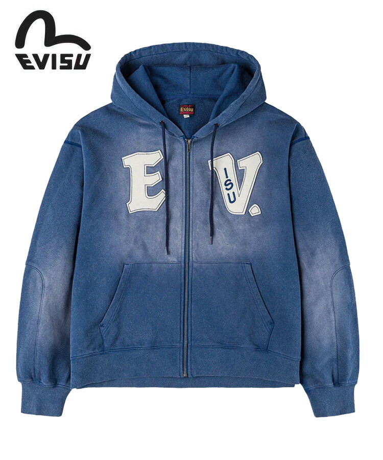 EVISU ニットパーカー フルジップ 戎 カモメ エヴィス エビス EVISU ニットパーカー フルジップ 戎 カモメ エヴィス エビス EVISU