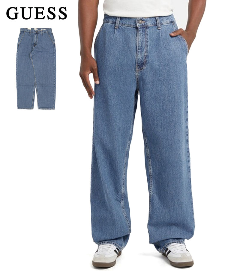 【40%OFFクーポン対象商品】GUESS ゲス メンズ デニム GUESS JEANS GUESS JEANS G20 Super Baggy インディゴブルー M5BA0ED5M54 パンツ ロング ジーパン ロゴ ストレート ワイド オー｜STYLISE（スタイライズ）