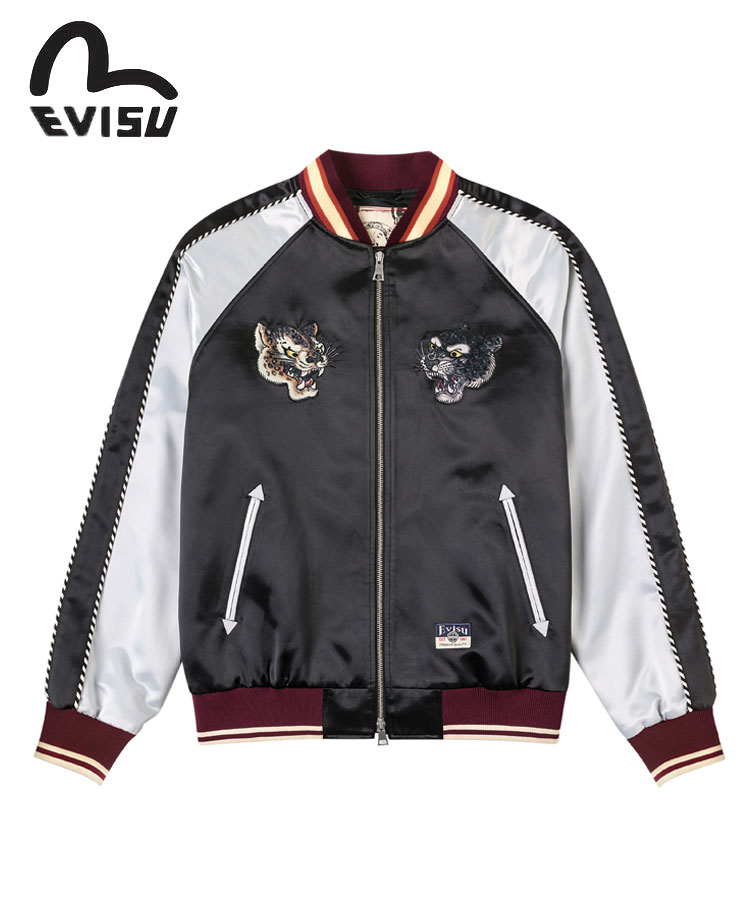 【対象商品10%OFFクーポン】EVISU エヴィス エビス メンズ ジャケットDUO LEOPARD EMB SOUVENIOR JACKET ブラック 2ESHTM6JK1016RXSN アウター トップス デニムジャケット クラシック カモメ ロゴ メンズファッション アメカジ ストリート
