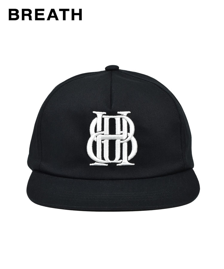BREATH ブレス メンズ キャップ BH LOGO 5 PANEL CAP ブラック BR26SS-AC8013 帽子 ヒップホップ ストリート ロゴ レディース ユニセックス 調節可 スナップ コットン ポリエステル エンブレム