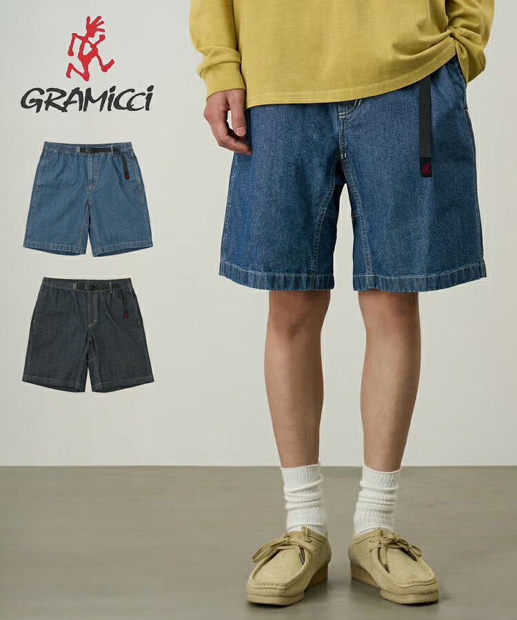 【対象商品10%OFFクーポン】GRAMICCI グラミチ メンズ パンツ ショート JAPANESE CHAMBRAY SHORT ジャパニーズシャンブレーショーツ ショーパン デニム G6SM-P013 ロゴ クライミング タウンユース アウトドア レジャー