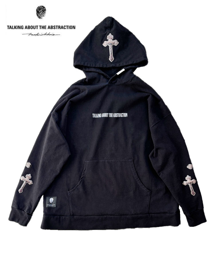TALKING ABOUT THE ABSTRACTION トーキング アバウト ジ アブストラクション メンズ パーカー CROSS P/W PARKA クロス 十字架 ブラック 2526AW-PK-003 トップス プリント スウェット フーディ ロゴ 長袖 綿 コットン レディース ユニセックス 32,175円
