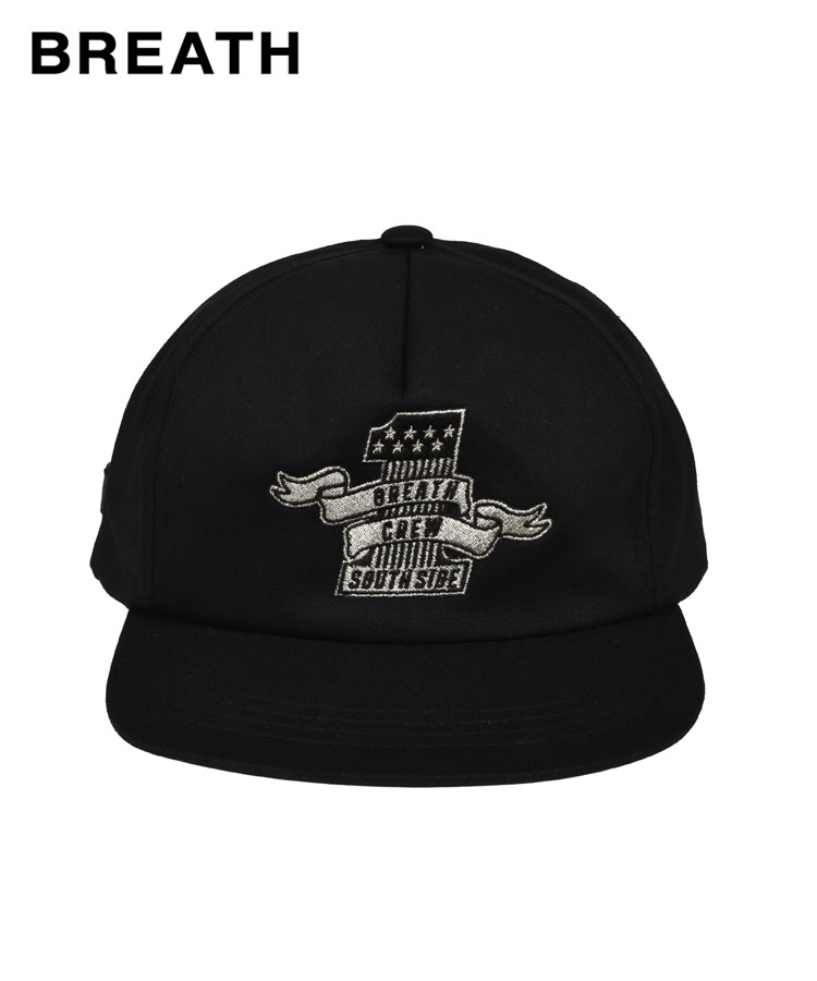 【30%OFFクーポン対象商品】BREATH ブレス メンズ キャップ GLITTER ONE 5 PANEL CAP ブラック BR26SS-AC8014 帽子 ヒップホップ ストリート ロゴ レディース ユニセックス 調節可 スナップ コッ｜STYLISE（スタイライズ）