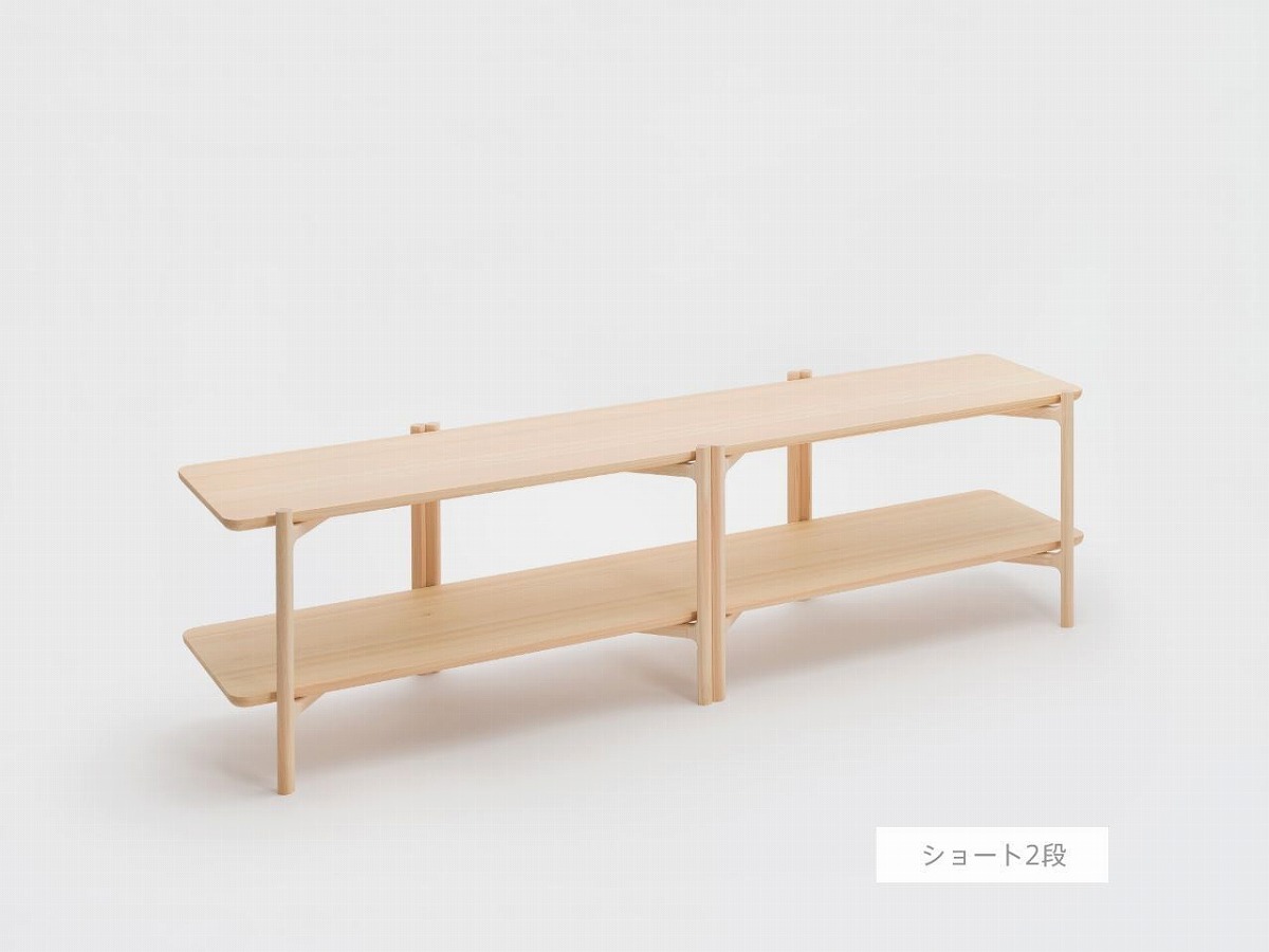 【TSUYAMA FURNITURE ヒノキの飾り棚 ロング2段】 飾り棚 飾り棚2段 国産 ヒノキ 檜 天然木 無垢材 無垢 家具 ラック オープンラック シンプル ナチュラル おしゃれ 北欧 岡山県｜壁面収納ーLuumu suemokko online