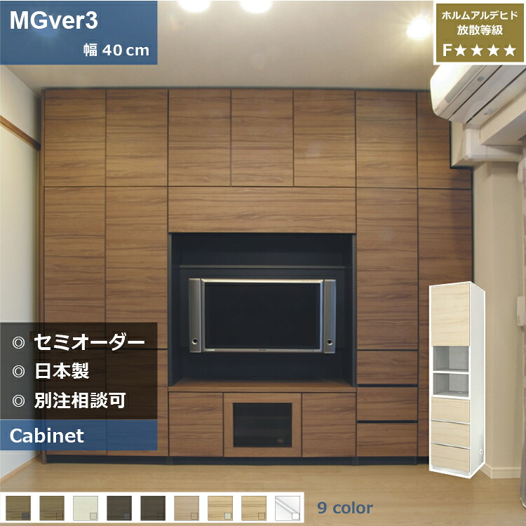 壁面収納 FW D47 40-TOH テレビ台 つっぱり 本棚 デスク TVボード 収納棚 食器棚 転倒防止 収納 日本製 セミオーダー リフォーム 家具 パームループ すえ木工|壁面収納ーLuumu suemokko online
