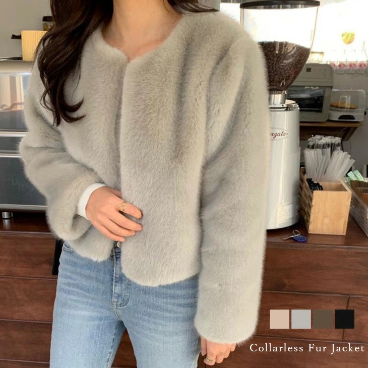 楽天市場】【60％OFFクーポン対象】アウター エコファー ノーカラー