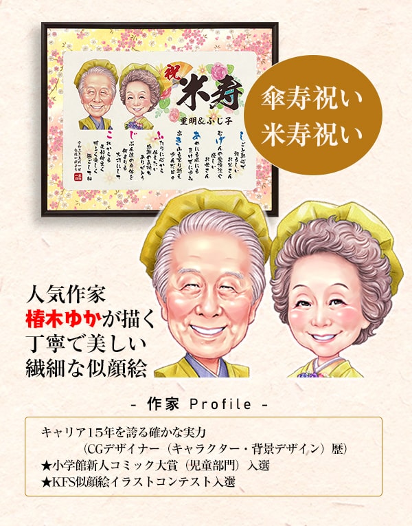1周年記念イベントが 作家椿木ゆかの似顔絵入りメッセージボード 傘寿祝い用 米寿祝い用 メッセージボード 似顔絵 80歳 歳 ネームポエム プレゼント 額 父 母 男性 女性 名入れ Whitefield Org