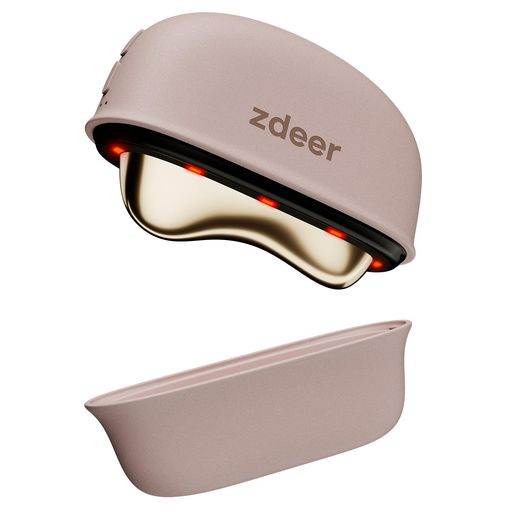 Zdeerカッサ美顔器リフトアップ真鍮電動カッサプレート顔首リフトアップかっさ赤色光と近赤外光養護振動温感3段階調整可能TypeC充電式男女兼用誕生日母の日プレゼント超軽量持ち運び便…