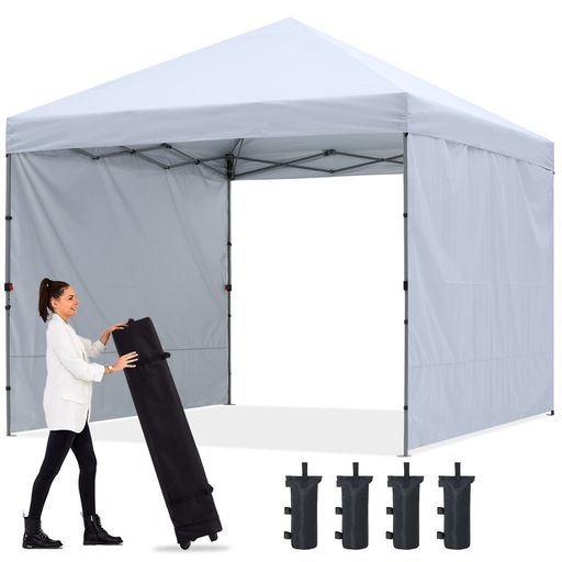 ABCCANOPY ワンタッチテント タープ テント 3mx3m 2.5mx2.5m 簡易テント 大型 サイドシート2枚 センターロック 三段階調節 耐水 UVカット 日除け 遮熱 紫外線カット 耐風性 組立簡単 キャスターバ&hellip;｜シュガーライトSTORE
