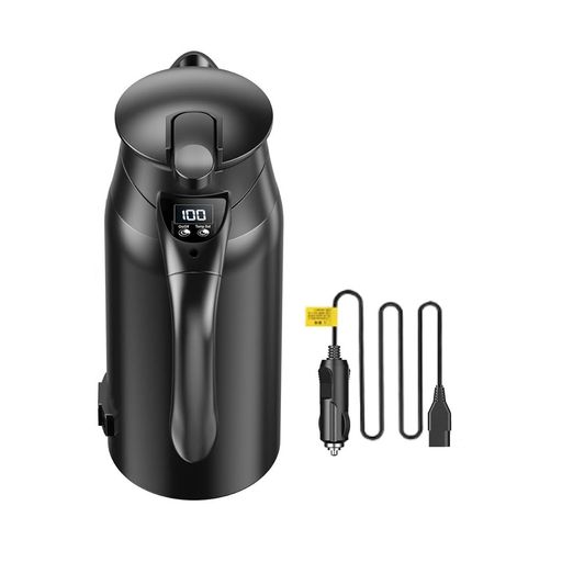HOYZHDQ車載電気ケトル車載ポット車用湯沸かし器800ml大容量DC12V-24V兼用LCDディスプ304ステンレス鋼日本語説明書付く
